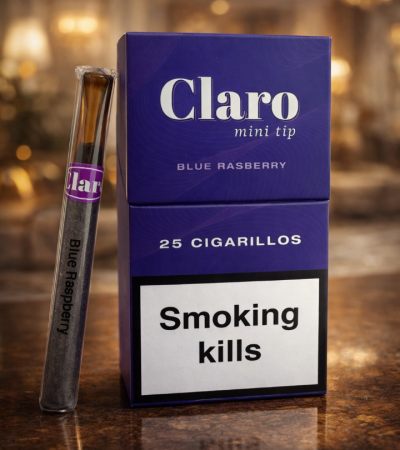 Claro Mini tip Mavi Ahududu Aromalı Tekli Puro